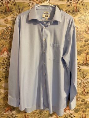Joseph Abboud Men's Light Blue Point-Collar Dress Shirt